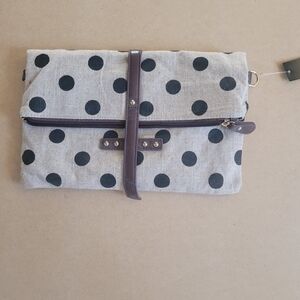 Polka Dot Clutch with Zipper